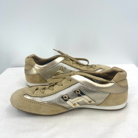 Hogan Olympia H Flock Sneaker with Suede and Metallic Finish Women's 6 - Picture 2 of 9